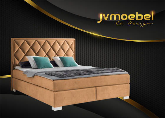 Luxury Box Spring Bed Fabric Hotel Beige Beds Bedroom Furniture Design Double