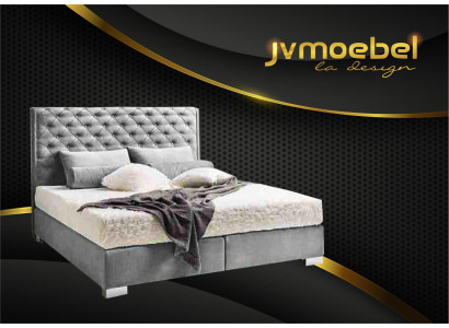 Chesterfield Boxspring Bed Textile Bedroom Furniture Modern Beds Fabric new