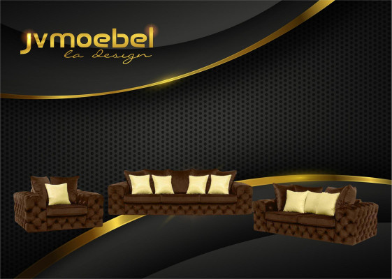Luxury 4 Seater Couch Upholstery Sofa Leather Fabric Textile Couches Suite