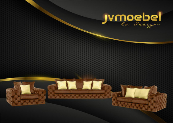 Luxury 4 Seater Couch Upholstery Sofa Leather Fabric Textile Couches Suite