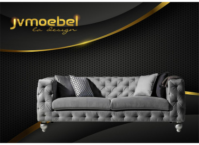 Three seater fabric living room gray design sofa sofas velvet xxl big upholstery couches