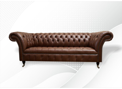 Chesterfield Couch Upholstery Sofas Classic Leather 3 Seater Couches Sofa Brown