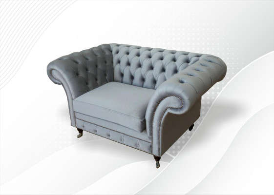 Design Chesterfield Fabric Couch Armchair 1.5-er Upholstery Sofas Lounge Club new