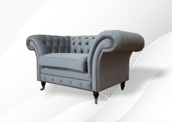 Design Chesterfield Fabric Couch Armchair 1.5-er Upholstery Sofas Lounge Club new