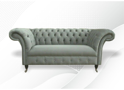 Chesterfield Sofa Couch Upholstery Sofas Classic r 2Seater Leather Fabric Textile new