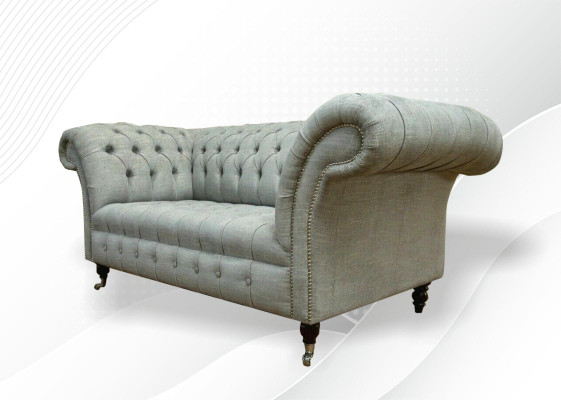 Leather Sofa Couch Two-seater Gray Furnishings Lounge Club Sofas Couches 2 Seater