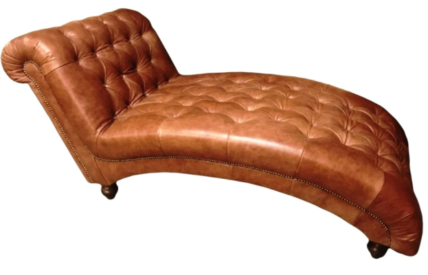 Chesterfield Brown Chaise Longue Furniture Lounger Living room Modern