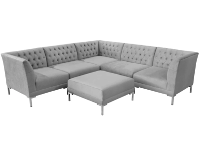 Gray Chesterfield Sofas Luxury Furniture new Corner sofa Stool Gray Big Textill Fabric