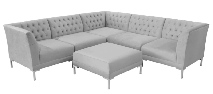 Corner sofa Stool Gray Big Textill Fabric Chesterfield Sofas Furniture Footstool Sofas