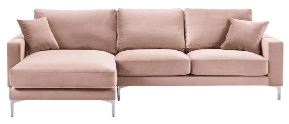 Textile Fabric Chesterfield Sofas Creative Furniture Living room Corner sofa Pink XXL Big
