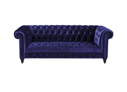 Chesterfield Purple Velvet Couch Luxury Upholstery Furniture Sofa with Buttons Three Seater