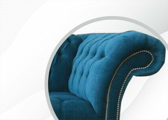 Designer Couch Seat Upholstery 3 Seater Blue Fabric Suite Sofa Furniture Turkis new
