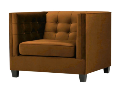 Modern Armchair Chesterfield Textile Fabric Brown Creative Furniture Living room