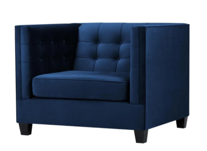Blue he Chesterfield Armchair Living room Textile Fabric Blue Creative Furniture Modern