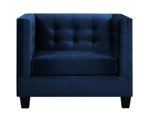 Blue he Chesterfield Armchair Living room Textile Fabric Blue Creative Furniture Modern