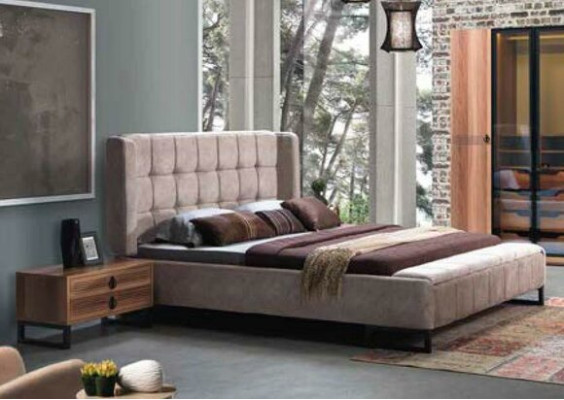 Bedroom set 5 pieces. Luxury Bed 2x Bedside table Chest of drawers Wardrobe Wood new