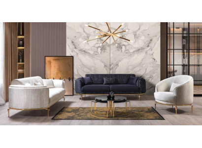 Luxury Suite Set Sofa set 3+3+1 Seat Wood Sofas Armchair Couch