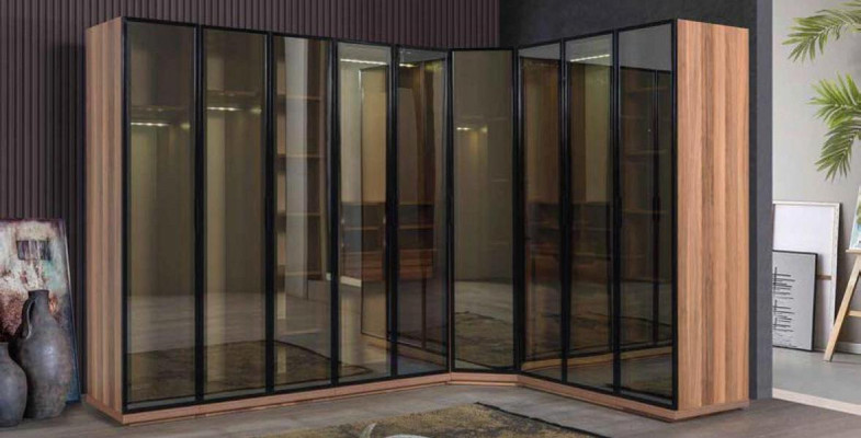 Walk-in Wardrobe Elements Glass Cabinet Transparent Doors Cabinets