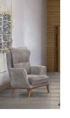 Armchair 1 Seater Textile Lounge Luxury Club Upholstery Relax Sofa Furniture Design Couch