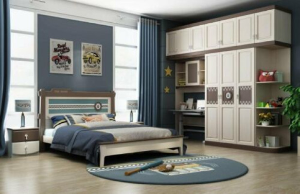 Bedroom Complete Set Bed Bedside table Chest of drawers 6-piece Design Wood Furniture Sets