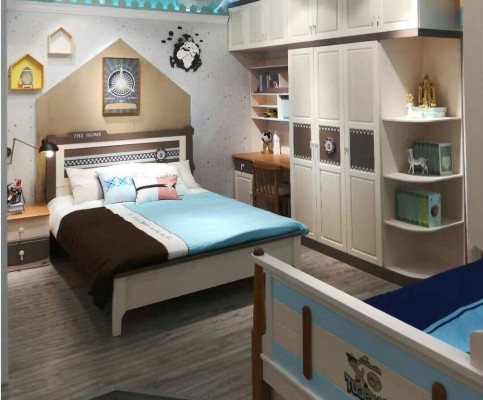 Bedroom Complete Set Bed Bedside table Chest of drawers 6-piece Design Wood Furniture Sets