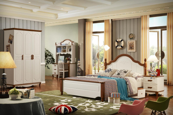Complete Set Bed Bedside table Wardrobe Designer Bedroom Furniture new 5 pieces