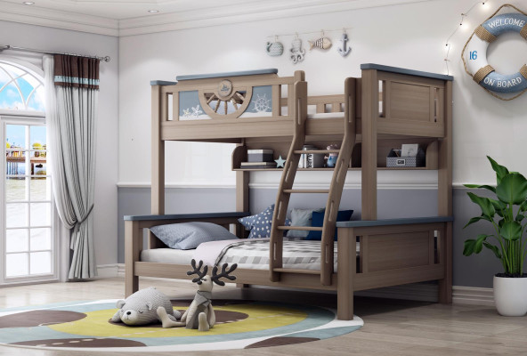 Double bunk bed Children Youth Room Furniture Wood Bunk High Bed Double Beds