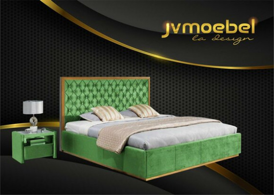 Luxury Bed Textile 2x Bedside table 3 pieces. Bedroom Set Furniture Beds Bed frame