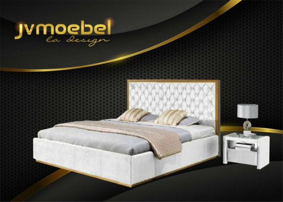 Luxury Bed Textile 2x Bedside table 3 pieces. Bedroom Set Furniture Beds Bed frame