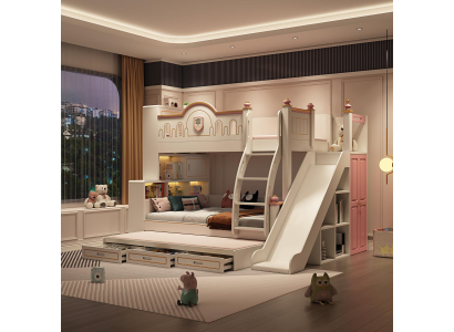 Bunk bed Childrens bed Kids Design Modern Bed Childrens room Beds Pink Slide