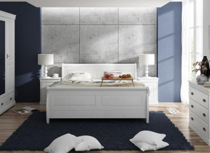 Furniture Bedroom Set Design Bed 2x Bedside table Chest of drawers Wardrobe new 5tlg