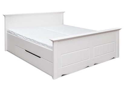 Double bed Bed Bed frame Beds Marriage bed Upholstered bed Wood Furniture White Farmers