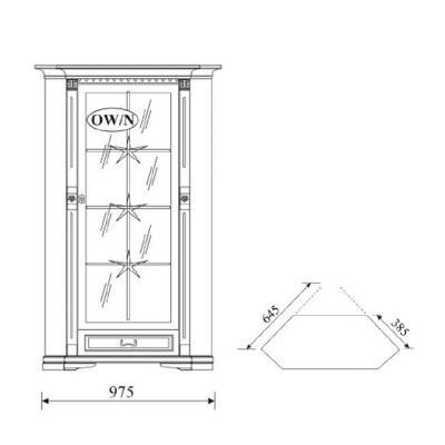 Classic Display Case Display Cabinet Glass Cabinet Wardrobe Colonial OW-N