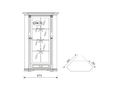 Classic Display Case Display Cabinet Glass Cabinet Wardrobe Colonial OW-N