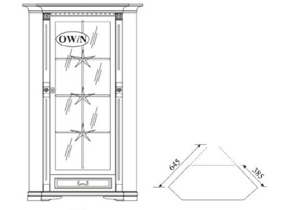 Classic Display Case Display Cabinet Glass Cabinet Wardrobe Colonial OW-N