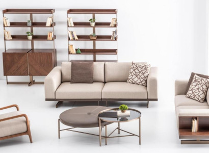 Modern Sofa set Luxury Furniture Upholstery Textile Couch Gray Modern Sofa