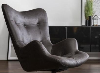 Modern Armchair Office Chair Swivel Chair Desin Furniture Fabric Black Brand New