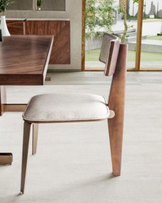 Brown Dining table Designer Tables Table + 4x armchair Furniture 5 pieces. set