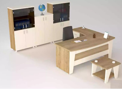 Office furniture Corner desk Desk Coffee table 3x filing cabinet 6 pieces