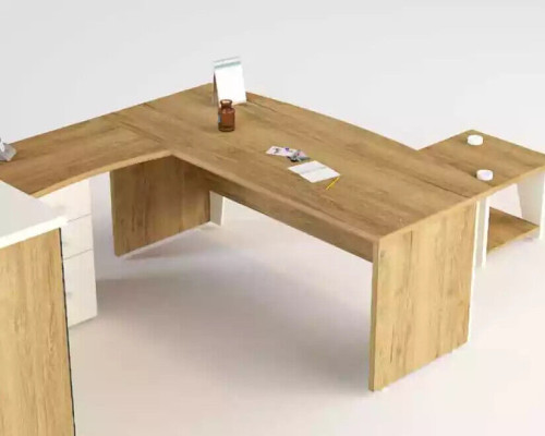 Office furniture Corner desk Desk Coffee table 3x filing cabinet 6 pieces