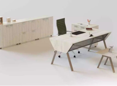 Luxurious office set in an elegant modern style made from high-quality wood