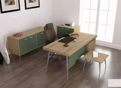 Office Furnishings 4 pcs. Set Desk Filing cabinet Chest of drawers Coffee table