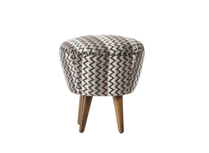 Upholstered Stool Puff Footstool Stool Ottoman Fabric Gray Seat