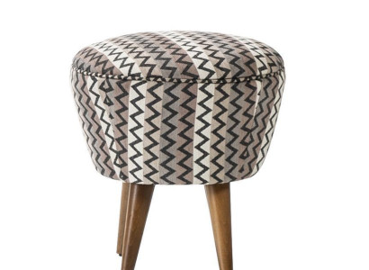 Upholstered Stool Puff Footstool Stool Ottoman Fabric Gray Seat