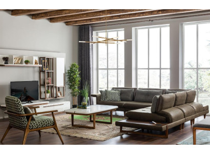 Stylish L-shaped corner sofa in a modern and luxurious style