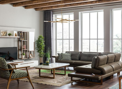 Stylish L-shaped corner sofa in a modern and luxurious style