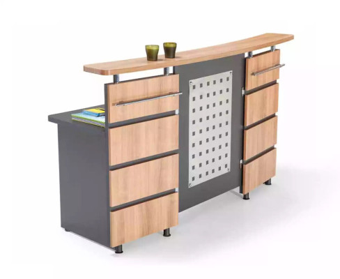 Modern reception desk with Chest of drawers from gray Wood Office furniture new