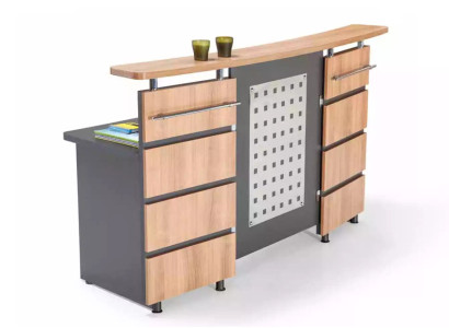 Modern reception desk with Chest of drawers from gray Wood Office furniture new