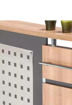 Modern reception desk with Chest of drawers from gray Wood Office furniture new