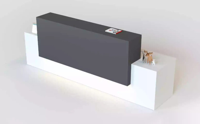 Luxurious reception desk in a modern style made from high-quality materials